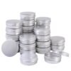 LJY 28Pcs Aluminum Tin Jar Refillable Containers Round Tin Container Bottle for DIY Projects,Gifts, and Storage Cosmetic,Cream,Diamond Painting, Salves,Balms,Lip Balm,Spices or Others,Silver (1 oz)