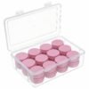 LJY 24-Pack 0.5oz Aluminum Tins with Screw Lids in Clear Storage Case, 15ml Round Empty Metal Containers for Lip Balm,Salves,Spices,Crafts, Small Cosmetic Sample Jars,Mini Candle Tins (Pink)
