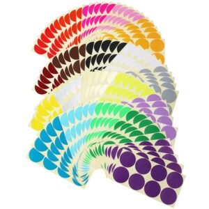 800 Count Large Round Dot Stickers Color Coding Labels, 1.97 inch Diameter, 20 Colors, 100 Sheets