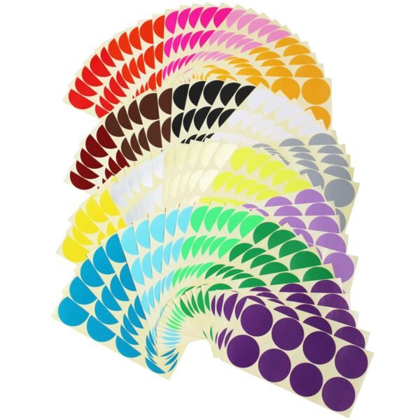 800 Count Large Round Dot Stickers Color Coding Labels, 1.97 inch Diameter, 20 Colors, 100 Sheets