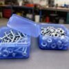 LJY 60 Pieces Square Mini Plastic Storage Containers Box Case with Lids for Small Items and Other Craft Projects (Blue, 2.5 x 2.5 x 1.4 inch)