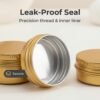LJY 24-Pack 0.5oz Aluminum Tins with Screw Lids in Clear Storage Case, 15ml Round Empty Metal Containers for Lip Balm,Salves,Spices,Crafts, Small Cosmetic Sample Jars,Mini Candle Tins (Gold)