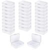 LJY 28 Pieces Rectangular Empty Mini Clear Plastic Organizer Storage Box Containers with Hinged Lids (3.3 x 2.2 x 1 inch, Transparent)