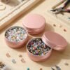 LJY 28 Pack Rose Gold 1 oz Aluminum Tins with Lids - Elegant Empty Cosmetic Jars for DIY Lip Balm, Wax Melts, Wedding Favors, Creams & Luxury Gift Packaging,Refillable Does Not Rust