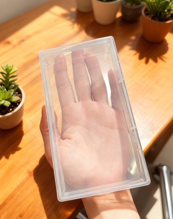 LJY 6-Pack Clear Plastic Storage Boxes with Lids, 6.1x3.4x1.2 inch Small Organizer Containers for Crafts,Jewelry,Beads,Office Supplies,Transparent Stackable Boxes for Home & Office Organization