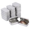 LJY 20-Piece Metal Hinge Tin Box Containers - For Gift Wrapping. Dental Floss Stick - Toothpick Holder and a Sliding-Cover Dental Floss Pick Storage Box (Silvery, 20 Pcs 3.7"x2.4"x0.9")
