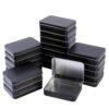 LJY 22 Pack Empty Rectangular Metal Storage Organizer Tins with Hinged Lids for Small Items and Other Craft Projects, 4.5 x 3.3 x 0.9 inch (Black)