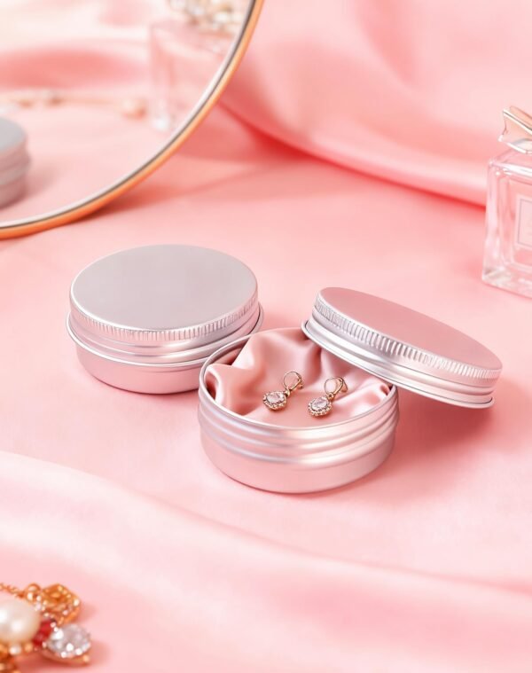 LJY 28Pcs Aluminum Tin Jar Refillable Containers Round Tin Container Bottle for DIY Projects,Gifts, and Storage Cosmetic,Cream,Diamond Painting, Salves,Balms,Lip Balm,Spices or Others,Silver (1 oz)