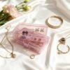 LJY 12 Pieces Rectangular Empty Mini Clear Plastic Organizer Storage Box Containers with Hinged Lids (5.3 x 3.1 x 1.2 inch, Pink)