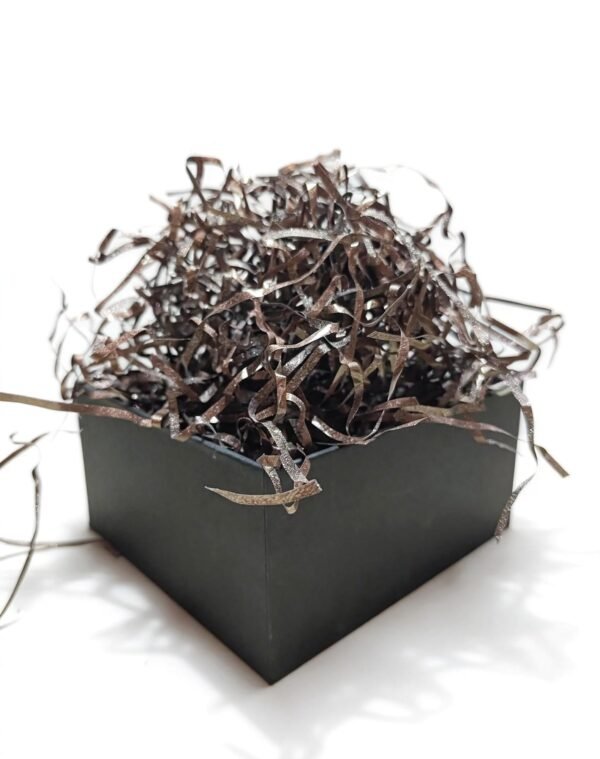 LJY Glitter Raffia Paper Shreds, 100g Crinkle Cut Filler for Gift Wrapping, Basket Filling, Wedding Decorations, Party Supplies, and DIY Crafts Shredded Confetti Strands (Glitter Coffee)