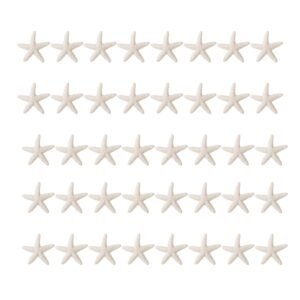 LJY 40 Pieces 1.2 Inches Beige Resin Pencil Finger Starfish for Wedding Home Decor and Craft Project