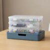LJY 6 Pieces Rectangular Empty Mini Clear Plastic Organizer Storage Box Containers with Hinged Lids (7.1 x 4.3 x 1.2 inch, Transparent)