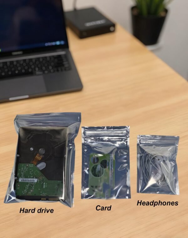 LJY 75 Pcs ESD Anti Static Bags 3-Size Variety Pack, Zipper Shielding Bags for Motherboard, PCB, RAM, IC Chips & Electronic Components Antistatic Bag Pc Packing Kit(S/M/L)