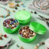 LJY 28 Pack 1 oz Waterproof Green Aluminum Tins with Lids - Empty Refillable Round Metal Containers for Wax Melts, Lip Balm, Cosmetics, DIY Crafts & Storage Refillable Does Not Rust