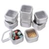 LJY Empty 4-Ounce Square Silver Metal Tins with Clear Window for Candle Making, Candies, Gifts & Treasures (9 Pack) (Black, 2.56"x2.56"x1.5")
