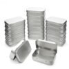 LJY Rectangular Metal Tin Box Set, 22 Pack Silver Small Hinged Lid Tins for DIY Craft Supplies, Small Parts and Item Organization, Compact Metal Storage Boxes 3.7" x 2.4" x 0.9"