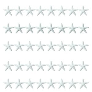 LJY 40 Pieces 1.2 Inches White Resin Pencil Finger Starfish for Wedding Home Decor and Craft Project