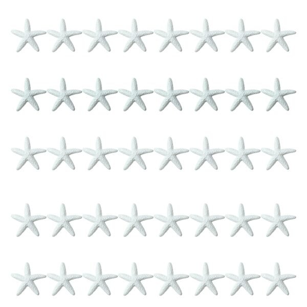 LJY 40 Pieces 1.2 Inches White Resin Pencil Finger Starfish for Wedding Home Decor and Craft Project