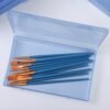 LJY 6 Pieces Rectangular Empty Mini Clear Plastic Organizer Storage Box Containers with Hinged Lids (7.1 x 4.3 x 1.2 inch, Blue)
