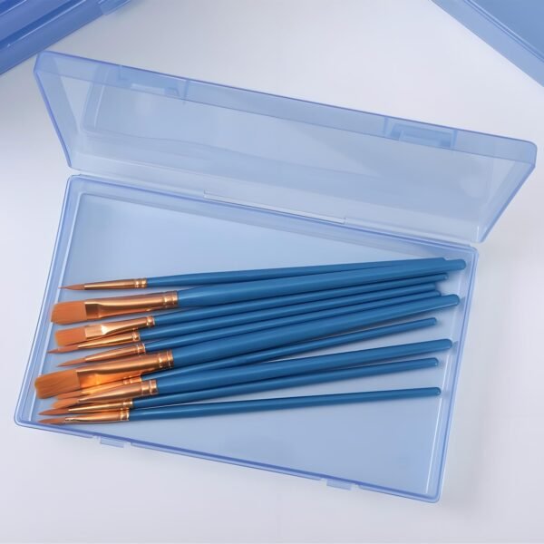 LJY 6 Pieces Rectangular Empty Mini Clear Plastic Organizer Storage Box Containers with Hinged Lids (7.1 x 4.3 x 1.2 inch, Blue)