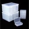 LJY 38-Piece Clear Plastic Storage Organizer Set - 2 Large Deep Bins & 36 Small Rectangular Boxes for Beads, Diamond Art Accessories, Hardware Screws & Jewelry Findings