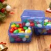 LJY 60 Pieces Square Mini Plastic Storage Containers Box Case with Lids for Small Items and Other Craft Projects (Blue, 2.5 x 2.5 x 1.4 inch)