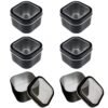 LJY Empty 8-Ounce Capacity Square Black Metal Tins with Clear Window for Candle Making,Gifts & Treasures (6 Pack) (Black, 2.95"x2.95"x1.89")