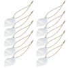 LJY 10 Pieces White Resin Pencil Finger Conch with Rope for Christmas Tree Hanging Ornaments Beach Theme Wedding Home Decor DIY Craft Project