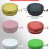 LJY 24 Pieces Multi-Colored Round Aluminum Cans Screw Lid Metal Tins Jars Empty Slip Slide Containers(2 oz) for Lotion Bars,Toiletries,Creams,Samples,Makeup Cosmetic,Balms,Beard Balm