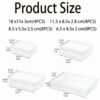 LJY 24-Piece Multi-Size Plastic Storage Containers with Lids, Small Craft Organizers for Beads, Diamond Art,Small Parts,Jewelry and Hardware, Stackable Hinged Box Set (Clear)