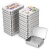LJY 12 Pack Love Heart Image Pattern Empty Square Metal Storage Organizer Tins Mini Gift Boxes with Hinged Lids, 2.76 x 2.76 x 0.79 inch