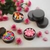 LJY Aluminum Tin Jar Refillable Containers Round Tin Container Bottle for DIY Projects,Gifts,Cosmetic,Cream,Diamond Balm Candle Salve Lip Balm Tins(Black, 48 Pcs 2oz/1oz/0.5oz)