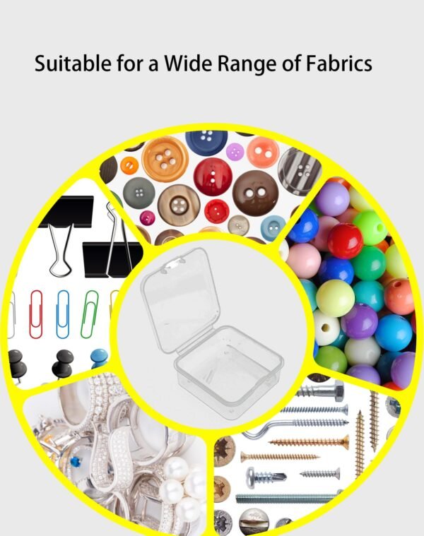 LJY 100 Pieces Square Mini Clear Plastic Storage Containers Box Case with Lids for Small Items and Other Craft Projects (1.77x1.77x0.8 inch, Transparent)