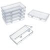 LJY 6-Pack Clear Plastic Storage Boxes with Lids, 6.1x3.4x1.2 inch Small Organizer Containers for Crafts,Jewelry,Beads,Office Supplies,Transparent Stackable Boxes for Home & Office Organization