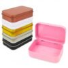 LJY 12 Pack Love Heart Image Pattern Empty Square Metal Storage Organizer Tins Mini Gift Boxes with Hinged Lids, 2.76 x 2.76 x 0.79 inch