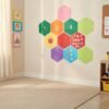 LJY 10 Pieces Hexagon Shaped Colorful Stickers Dry Erase Board Marker Removable Vinyl Dot Teachers Classroom Table Wall Decal