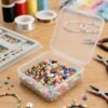 LJY 18 Pieces Square Mini Clear Plastic Storage Containers Box Case with Lids for Small Items and Other Craft Projects (3.7 x 3.7 x 1.4 inch, Transparent)