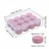 LJY 24-Pack 0.5oz Aluminum Tins with Screw Lids in Clear Storage Case, 15ml Round Empty Metal Containers for Lip Balm,Salves,Spices,Crafts, Small Cosmetic Sample Jars,Mini Candle Tins (Pink)