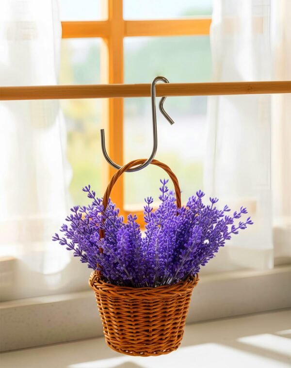 LJY 50 Pieces Clip Type Pot Rack Hanging Grid Hooks S Shaped Metal Hangers with Plastic Storage Box for Kitchen Bedroom Office Wire Shelving Pegboard