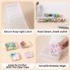 LJY 32 Pieces Mixed Sizes Square Empty Mini Clear Plastic Storage Containers Box Case with Lids for Small Items and Other Craft Projects