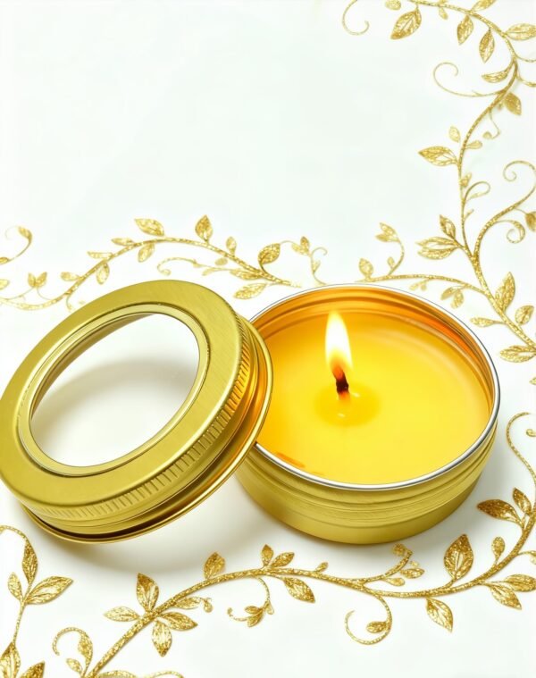 LJY 28 Pack 1 oz Aluminum Tins with Gold Clear Lids - See-Through Luxury Empty Containers for Wax Melts, Cosmetics, DIY Crafts & Display Storage,Refillable Does Not Rust