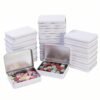 LJY 22 Pack Empty Rectangular Metal Storage Organizer Tins with Hinged Lids for Small Items and Other Craft Projects, 4.5 x 3.3 x 0.9 inch (Black)