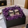 LJY Glitter Raffia Paper Shreds, 100g Crinkle Cut Filler for Gift Wrapping, Basket Filling, Wedding Decorations, Party Supplies, and DIY Crafts Shredded Confetti Strands (Glitter Purple)