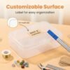 LJY 28 Pieces Rectangular Empty Mini Clear Plastic Organizer Storage Box Containers with Hinged Lids (3.3 x 2.2 x 1 inch, Transparent)