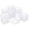 LJY 24 Pieces Square Mini Clear Plastic Storage Containers Box Case with Lids for Small Items and Other Craft Projects (4.9 x 4.9 x 1.4 inch, Transparent)