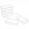LJY 6 Pieces Rectangular Empty Mini Clear Plastic Organizer Storage Box Containers with Hinged Lids (7.3 x 3.5 x 1.8 inch, Transparent)
