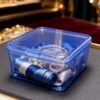 LJY 60 Pieces Square Mini Plastic Storage Containers Box Case with Lids for Small Items and Other Craft Projects (Blue, 2.5 x 2.5 x 1.4 inch)