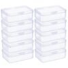 LJY 10-Pack Clear Plastic Storage Boxes, 4.9x3.4x1.4 in Organizer Containers with Lids, Stackable Small Parts Organizer for Jewelry, Beads, Crafts, Office Supplies, Hardware Storage Case Plastic Case