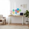 LJY 10 Pieces Hexagon Shaped Colorful Stickers Dry Erase Board Marker Removable Vinyl Dot Teachers Classroom Table Wall Decal