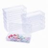 LJY 10 Pieces Rectangular Empty Mini Clear Plastic Organizer Storage Box Containers with Hinged Lids (6.1 x 2.6 x 1.2 inch, Transparent)